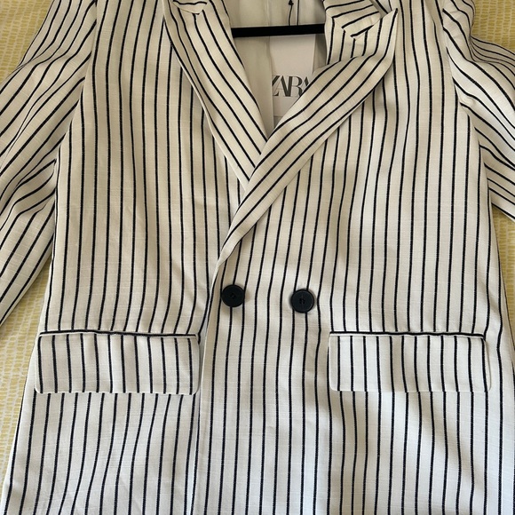 ZARA WOMEN OVERSIZED STRIPED SUIT ( BLAZER + PANTS) 3455/543 NWT - Picture 6 of 6
